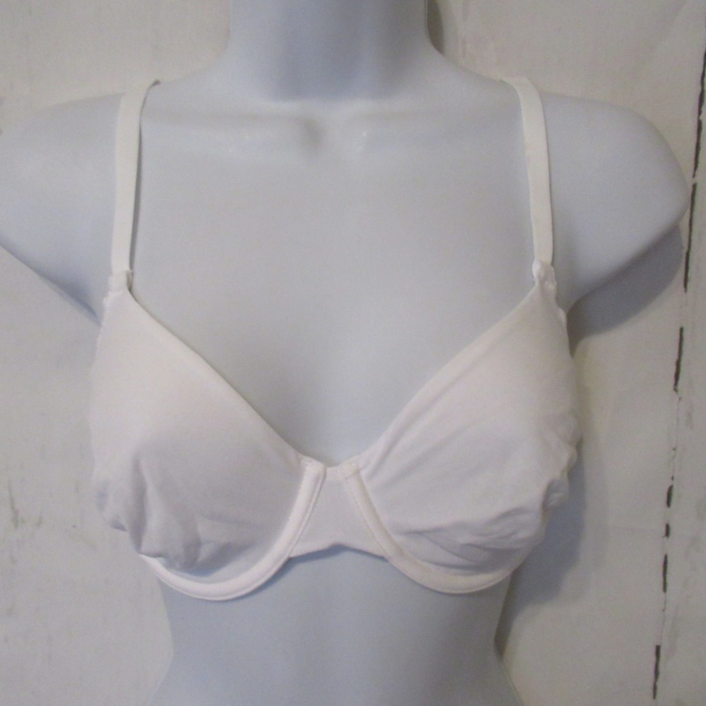 New Hanro Bra 32D White Cotton Sensation Umderwire Back Closure